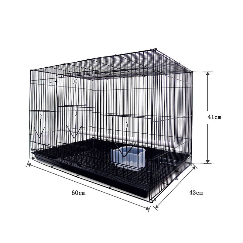 PAWS ASIA Suppliers Best Sell Pet House For Sale Wire Mesh Metal Square Small Bird Cages With Bowl