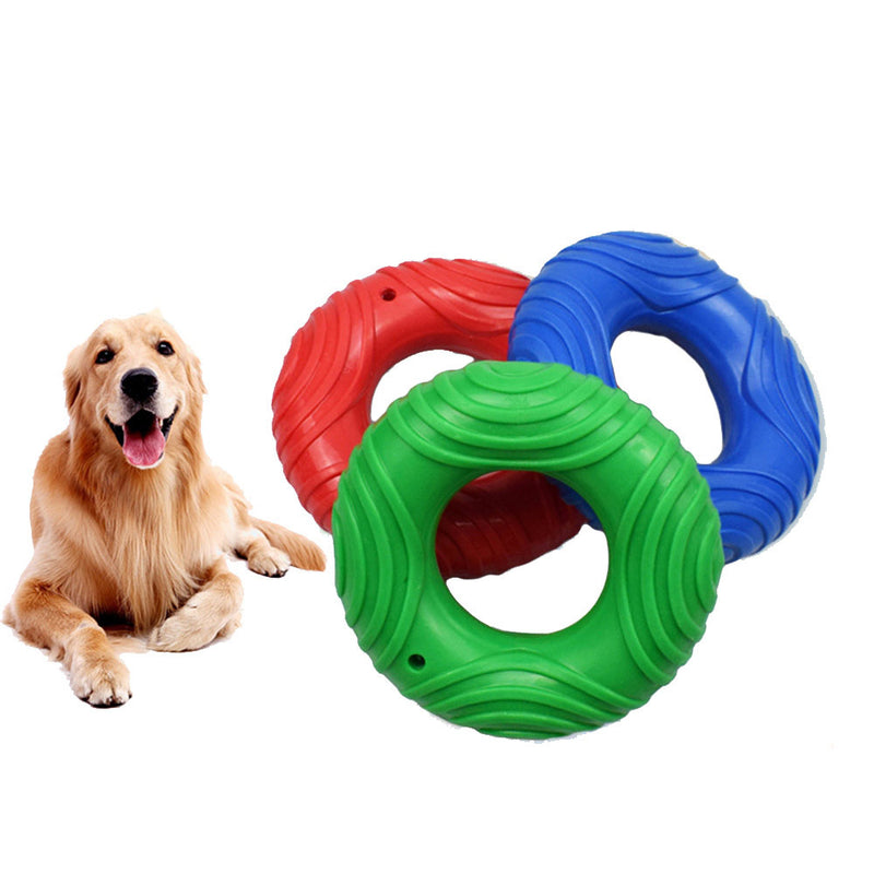 PAWS ASIA Suppliers Dropshipping TPR Plain Color Funny Teeth Cleaning Round Pet Dog Squeaky Toys