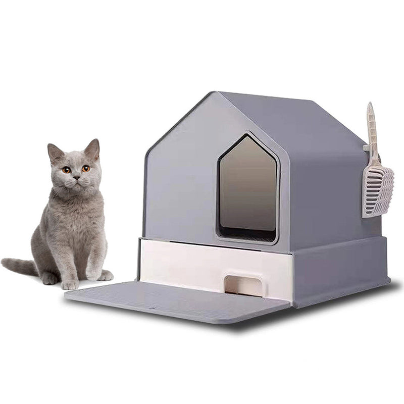 PAWS ASIA Suppliers Modern Luxury Enclosed Drawer Cat Litter Box With Mat Pet Toilet House