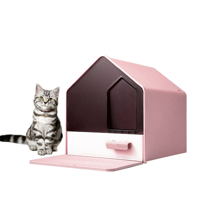 PAWS ASIA Suppliers New High Quality Modern Large Closed Splash Proof Luxury Drawer Type Cat Litter Box Toilet