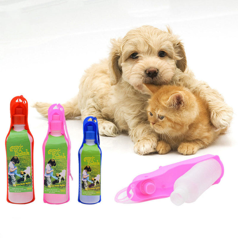 PAWS ASIA Suppliers Wholesale Outdoor Travel Portable Foldable Nozzle Water Bottles Pet For Drinking Dog Cat 300ML