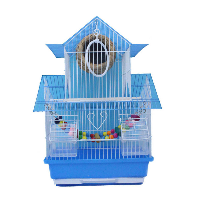 PAWS ASIA Wholesale Small Hanging Breeding Standing Bird Cage With Tray Aviary For Finches