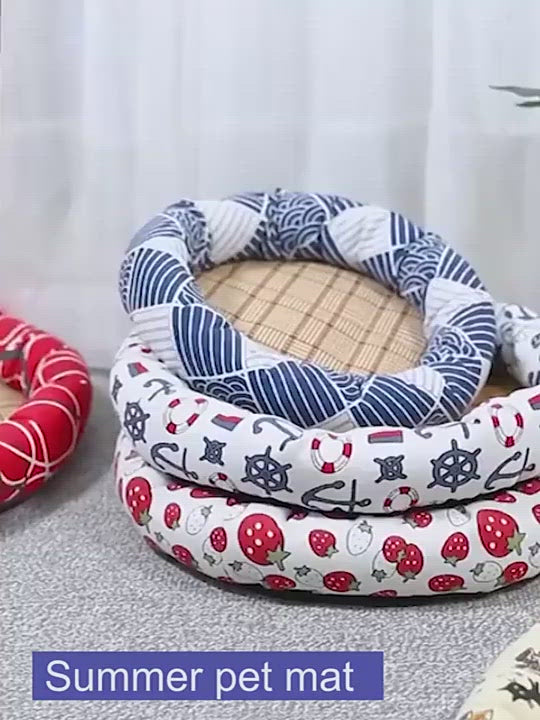 PAWS ASIA AliExpress New Eco Friendly Hemp Summer Washable Cool Mat Square Pet Beds Big Dog Cat1