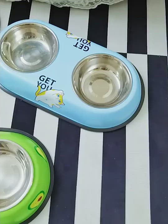 PAWS ASIA AliExpress New High Quality Outdoor Multi Color Fancy Patterned Pet Double Dog Bowls1