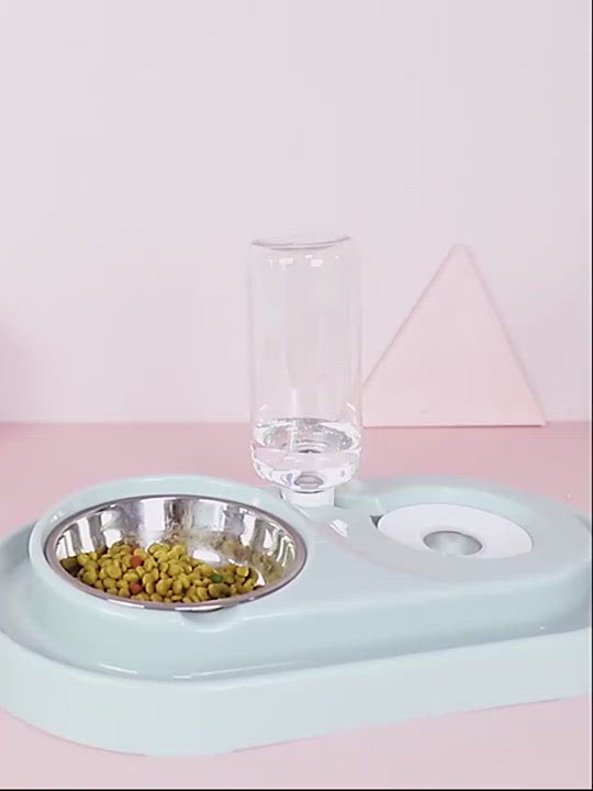 PAWS ASIA Suppliers Personalised PP Material And Stainless Steel Food And Water Pet Bowl