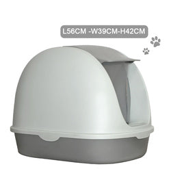 PAWS ASIA Factory New Design Plastic Full Closed Large Cat Litter Box Pet Cleaning With Handle