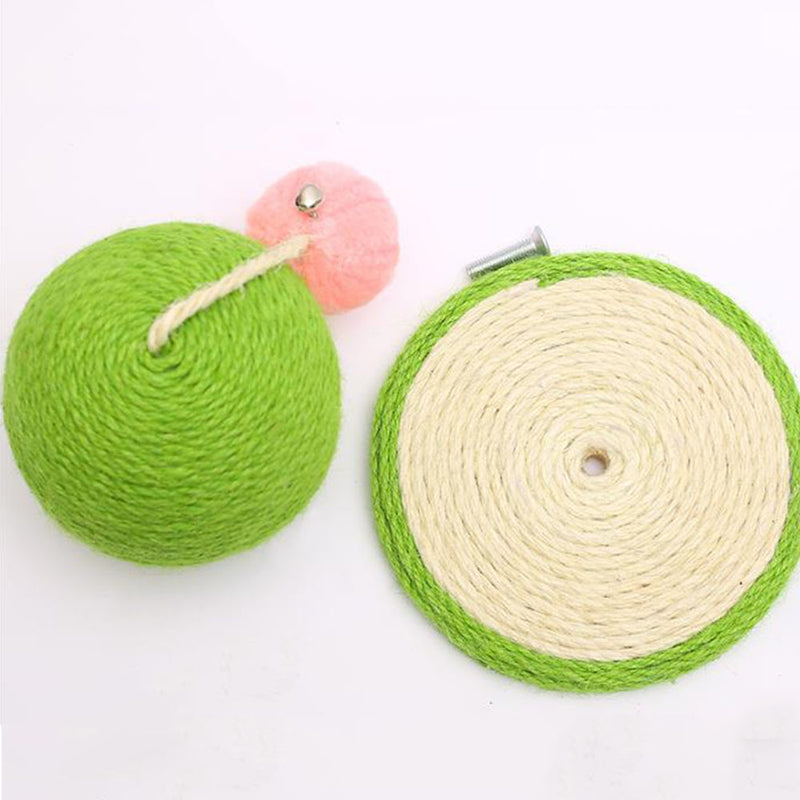 PAWS ASIA Wholesale Eco Friendly Durable Sisal Interactive Cute Cat Toy Ball Scratcher With Bell