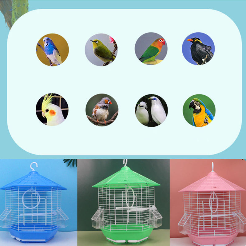 PAWS ASIA Manufacturer Portable Plastic Small Bird Cage With Tray And Hanging Hook