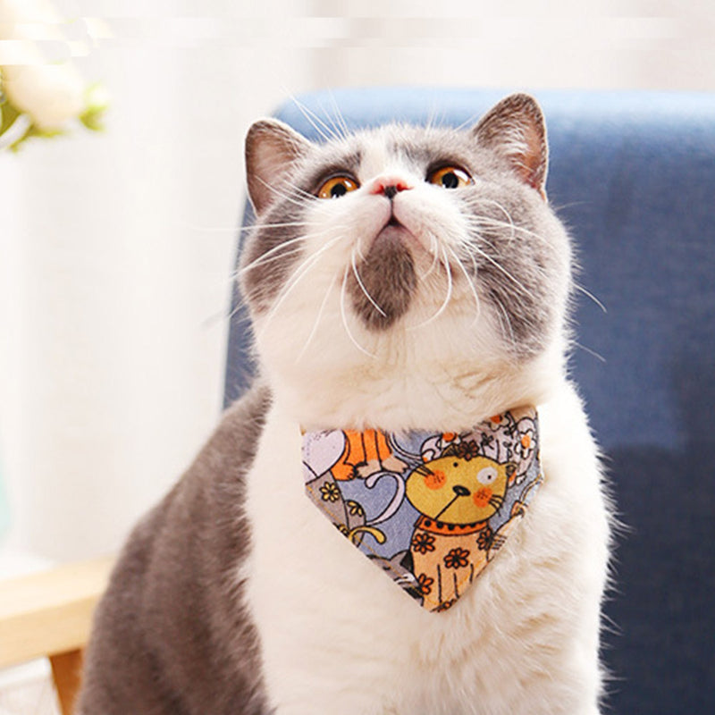 PAWS ASIA Shopee New Cheap Fancy Stylish Colorful Patterns Cute Personalized Cat Bandana Collar