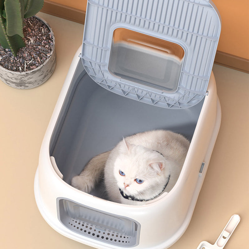 PAWS ASIA Wholesale Custom Plastic Big Leak Proof Top Entry Drawer Cat Litter Box With Shovel