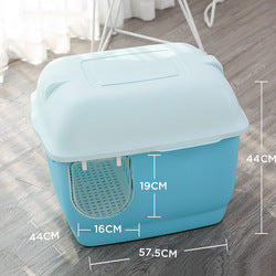 PAWS ASIA Factory Hot Selling Plastic Pink Double Layer Big Size Enclosed Cat Litter Box With Small Corridor