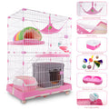 PAWS ASIA Suppliers Wholesale Luxury Outside 3 Layer Big Size Breeding Condo Cage Cat House With Tray Hammock Bowl Toy