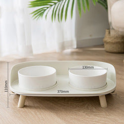 PAWS ASIA Suppliers Modern Upgrade Protect Cervical Raised Ceramic Non Slip Double Cat Bowl