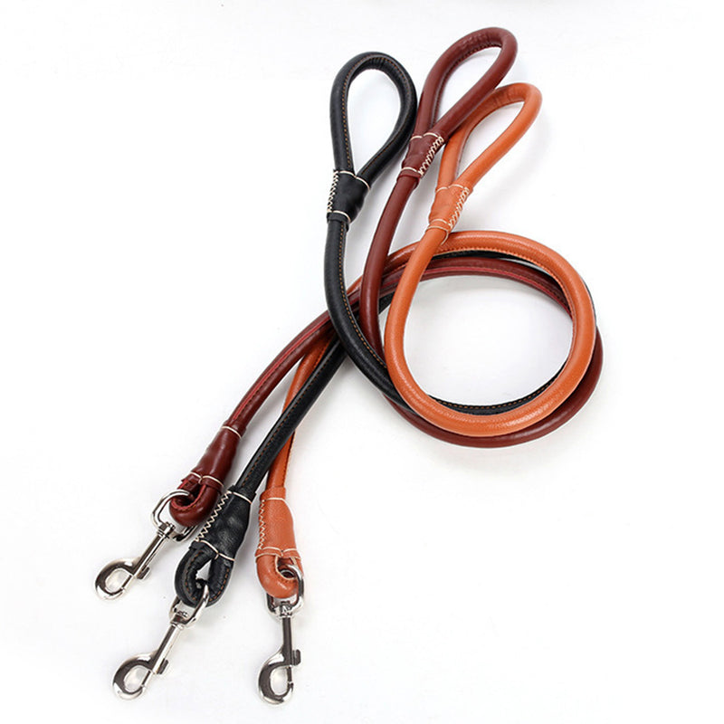 PAWS ASIA Wholesale Hot High Quality PU Leather Heavy Duty Rope Dog Leash And Collar Set