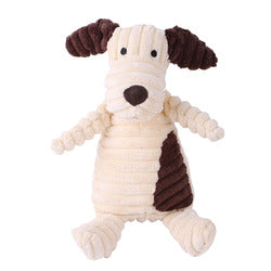 PAWS ASIA Wholesale Corduroy Cute Animal Shape Plush Squeaky Activity Dog Toys For Aggressive Chewers