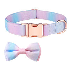 PAWS ASIA Manufacturers Western Style Luxury Colorful Pattern Removable Bow Tie Dog Collars