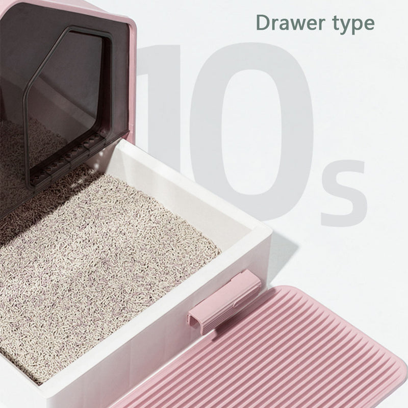 PAWS ASIA Suppliers New High Quality Modern Large Closed Splash Proof Luxury Drawer Type Cat Litter Box Toilet