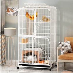 PAWS ASIA China Manufacturer Custom Made Metal Indoor Large Cat Cage 4 Layer With Tray