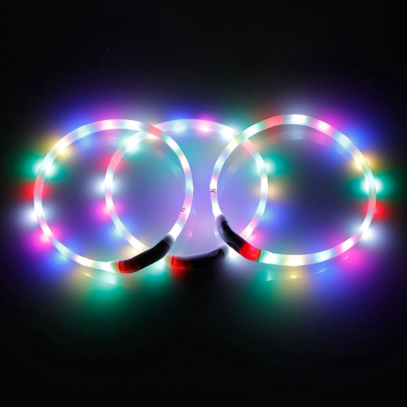 PAWS ASIA Suppliers Wholesale High Quality Eco Friendly Cheap Popular White Waterproof Light Up Led Pet Collar Dog Cat