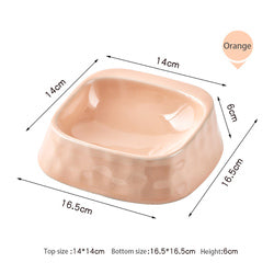 PAWS ASIA Factory High Quality Slanted Ceramic  Kawaii Rectangular Cat Bowl Feeder