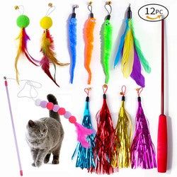 PAWS ASIA Factory Colorful Funny Interactive Foldable Tunnel Fish Mouse Cat Toy Set 24 Pack