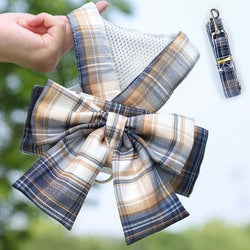 PAWS ASIA Manufacturers High Quality Luxury Cute Plaid Dog Harness Set Pet Skirt Vest For Small Dog