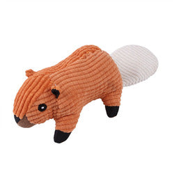 PAWS ASIA Wholesale Corduroy Cute Animal Shape Plush Squeaky Activity Dog Toys For Aggressive Chewers