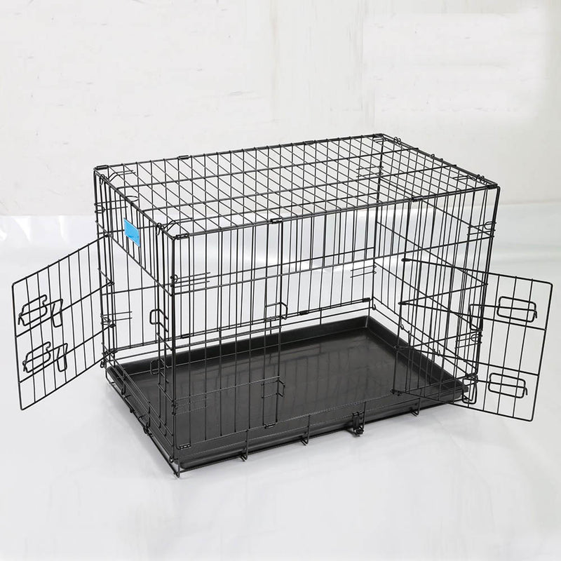 PAWS ASIA Factory High Quality Wire Stackable Large Double Door Dog Cage With Tray