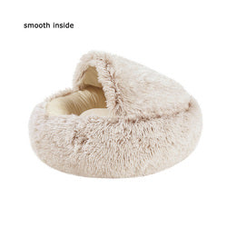 PAWS ASIA Suppliers New Stylish Hot Sale Indoor Cute Plush Soft Luxury Pet Nest Cat Bed With Blanket Cover