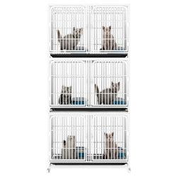 PAWS ASIA China Manufacturers Galvanized Steel Pipe Enclosures Large Commercial Pet Breeding Cat Cage 3 Layer