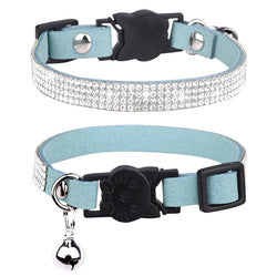 PAWS ASIA Wholesale Pet Accessories Breakaway Luxury Rhinestone Dog Cat Collar With Bells