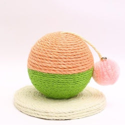 PAWS ASIA Wholesale Eco Friendly Durable Sisal Interactive Cute Cat Toy Ball Scratcher With Bell