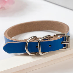 PAWS ASIA Factory Direct Sale Hot Sale Adjustable Vegan Cowhide Leather Plain Color Dog Collar