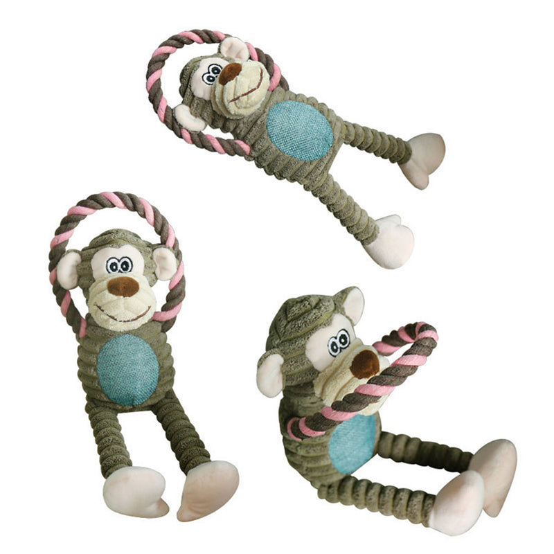 PAWS ASIA Factory Eco Friendly Squeaky Interactive Plush Small Animal Cotton Rope Dog Toys