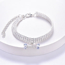 PAWS ASIA Suppliers Luxury Cute Small Rhinestones Cat Collar Bling Necklace Puppy Dog