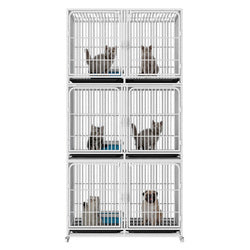 PAWS ASIA China Manufacturers Galvanized Steel Pipe Enclosures Large Commercial Pet Breeding Cat Cage 3 Layer