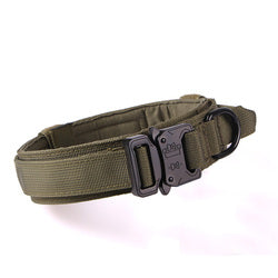 PAWS ASIA Factory Metal Buckle Padded Nylon Outdoor Training Tactical Dog Collar With Handle