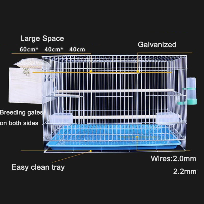 PAWS ASIA Wholesale Galvanized Wire Large Breeding Bird Cage With Tray Canary Nest For Sale