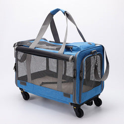 PAWS ASIA Wholesale Multifunctional Outdoor Collapsible Pet Trolley Case Cat Carrier Dog Bags With Wheels