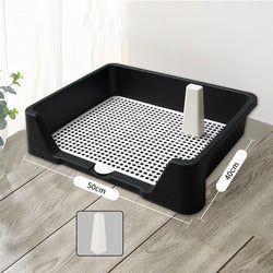 PAWS ASIA Wholesale Cheap Plastic Large Square Easy Clean Tray Indoor Dog Toilet With Removable Post Pet Potty