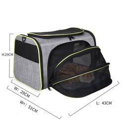 PAWS ASIA Suppliers Linen Luxury Portable Folding Outdoor Expandable Pet Cage Carrier Cat Bag