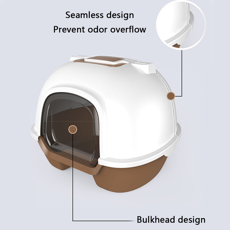 PAWS ASIA Manufacturers Eco Friendly Super Large Closed Splash Proof Cat Toilet With Cat Sand Shovel