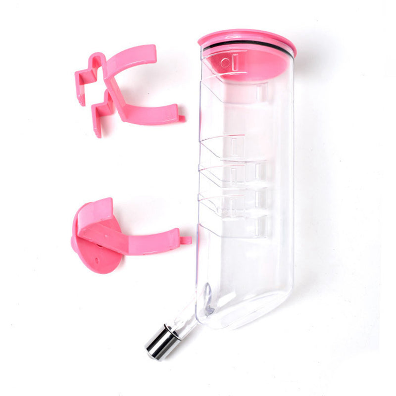 PAWS ASIA Shopee High Quality Travel Outdoor 500ML Plastic Pet Water Bottle Attached To Pet Cage