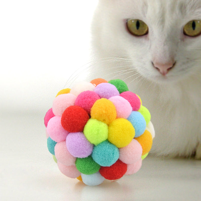 PAWS ASIA Shopee Best Selling Multi Color Soft Throwing Interactive Ball With Bell