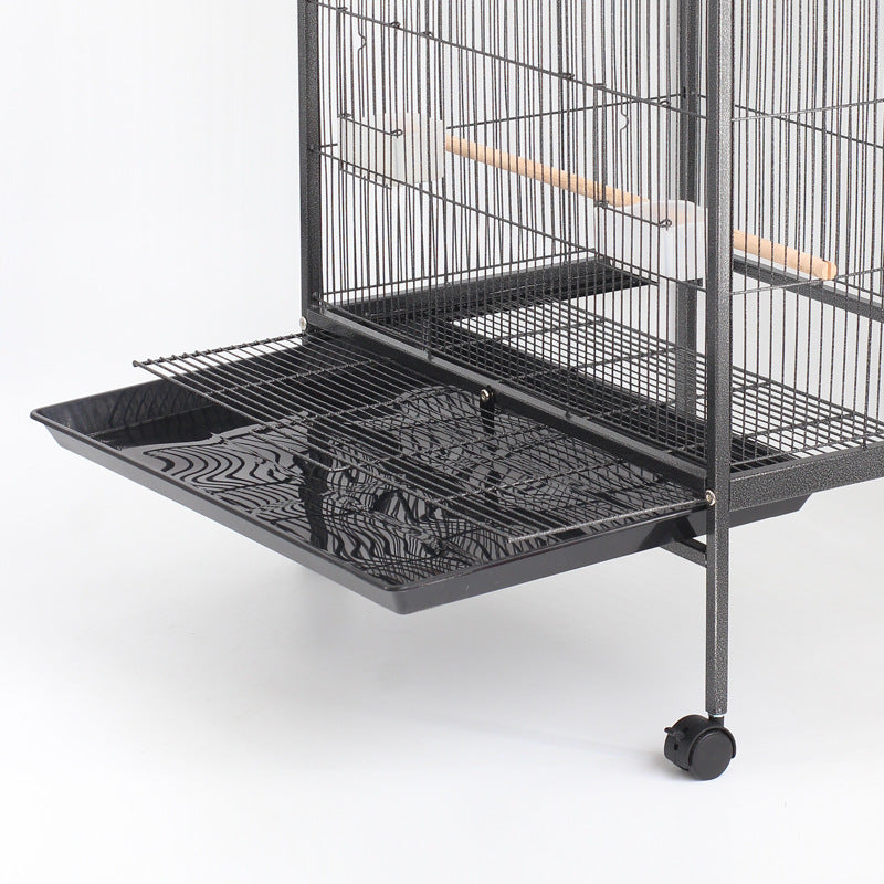 PAWS ASIA Manufacturers Dropshipping Amazon Hot Selling Stainless Steel Wire Black Breeding Cage For Bird With Tray