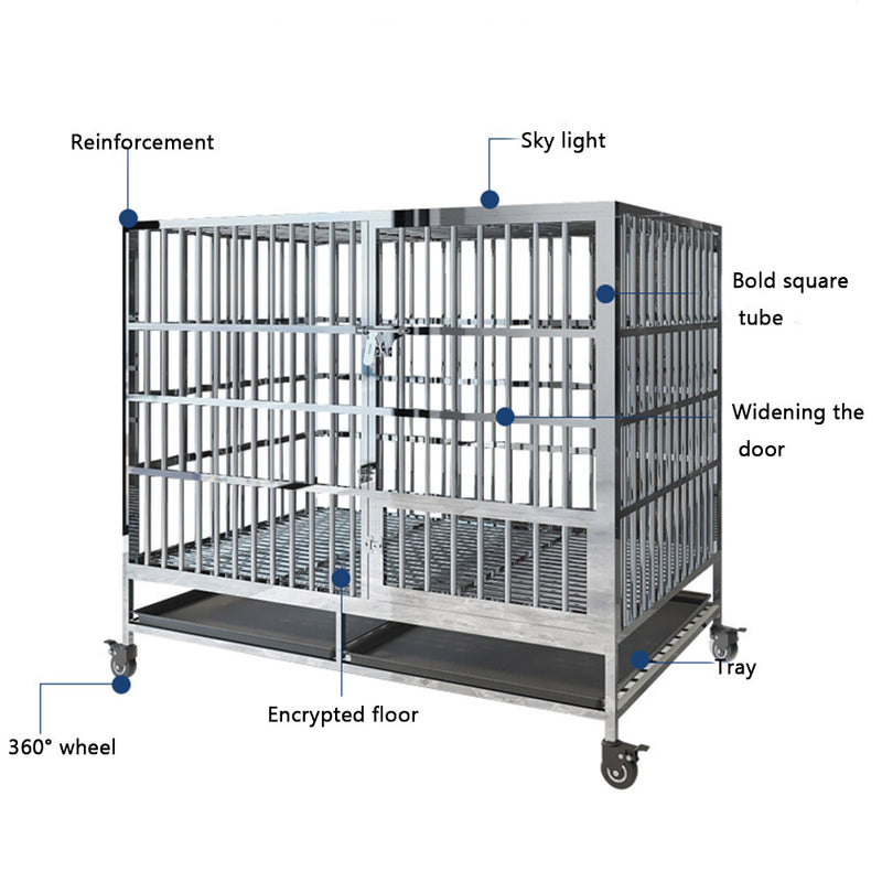 PAWS ASIA Suppliers High Quality Stainless Steel Wire High Duty Large Dog Cage With Tray Kennel