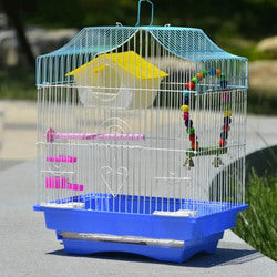 PAWS ASIA Lazada Popular Steels Small Outdoor Travel Fancy Canary Bird Cage Carriers WIth Accessories For Sale