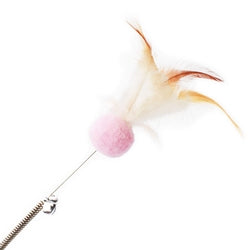 PAWS ASIA Suppliers Dropshipping High Quality Assorted Color Creative Cat Birthday Toys Wand With Feather