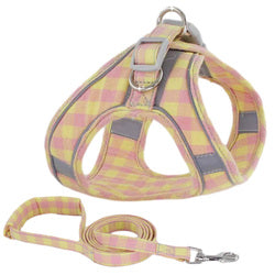 PAWS ASIA Wholesale Price Soft Cotton Reflective Stylish Pet  Cat Dog Harness With Leash