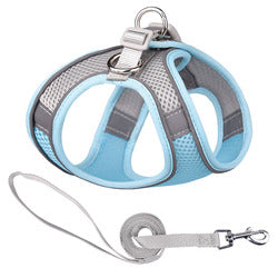 PAWS ASIA Supplier Breathable Mesh Reflective Luxury Adjustable Cute Dog Harness And Leash Set